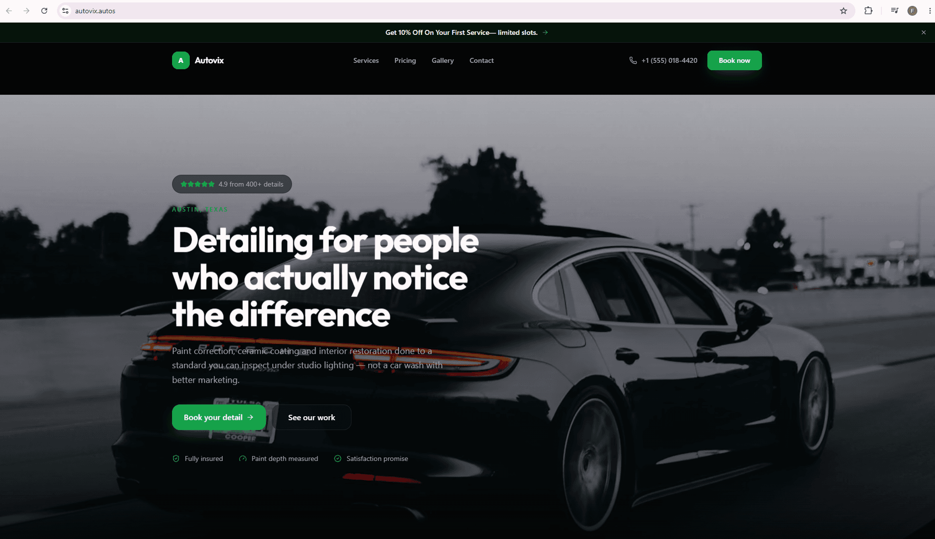 Autovix product interface